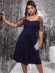 JuliaFashion-Cocktail Evening Party Lace Long Sleeve Midi Dress