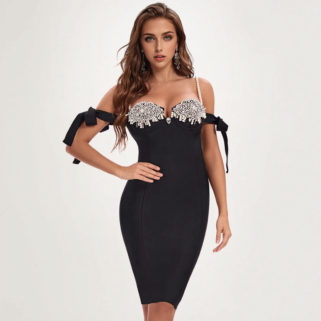 JuliaFashion - 2024 Sexy Diamonds Off Shoulder Celebrity Club Party Dresses