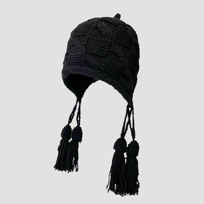 Faux Fur Pom Pom Knit Christmas Hat