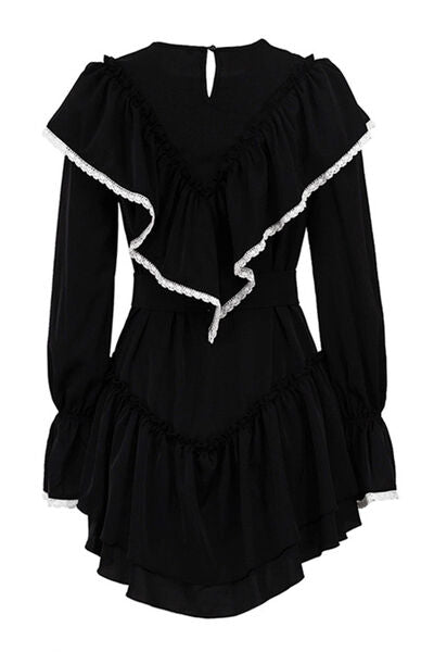 Diva Darling Ruffled Charming Flare Sleeve Mini Dress