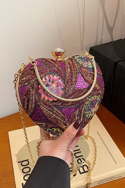 Sequin Vintage Evening Bag Chic Shoulder Handheld Party Bag
