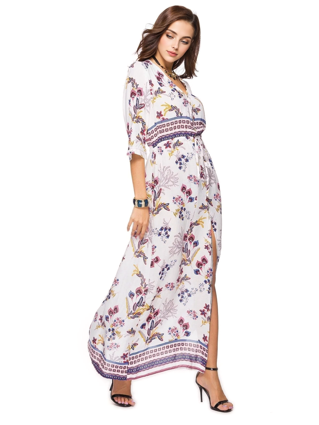 JuliaFashion-Going Somewhere Floral Button Down Maxi Dress