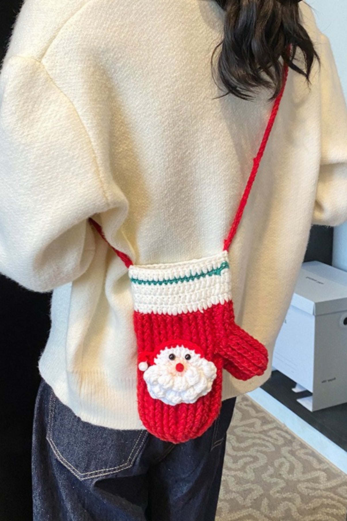 Christmas Crocheted Tree Reindeer Cute Crossbody Bag