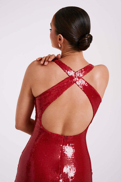 Hexed Bodycon Dress - Red