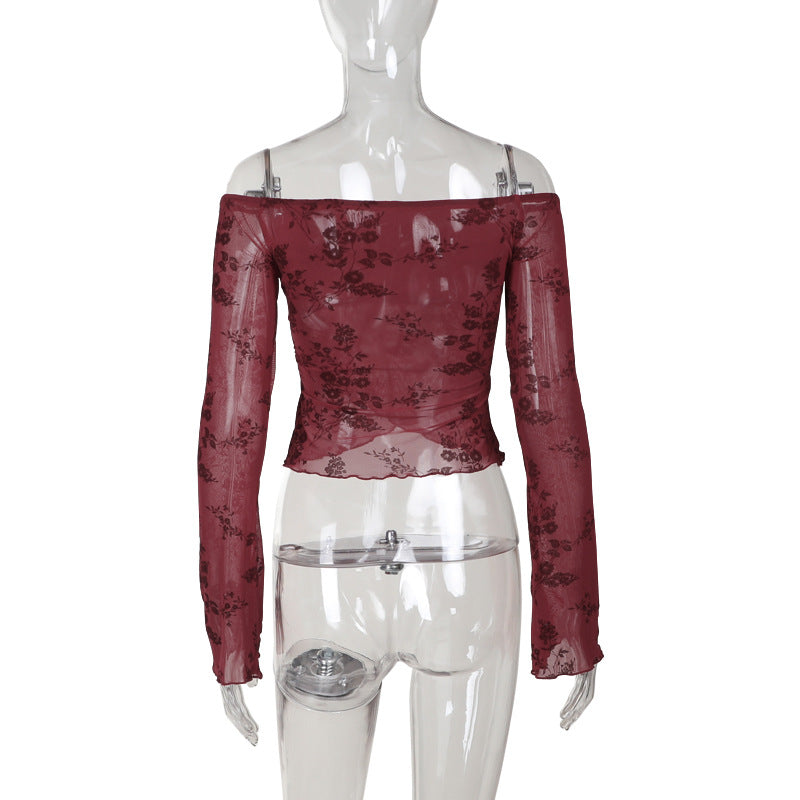 Rush Off-Shoulder Top-Maroon