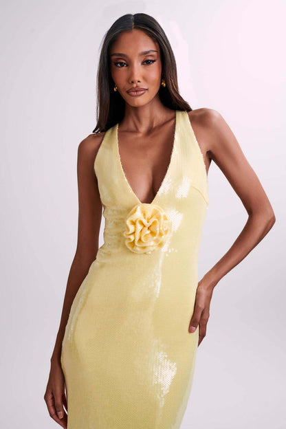 Hexed Bodycon Dress - Yellow