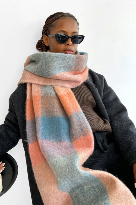 Solid Color Fringe Mohair Christmas Scarf