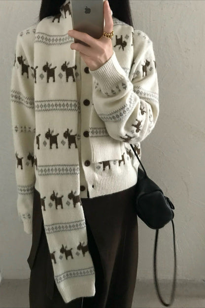 Tassel Knit Christmas Cardigan