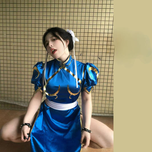 Street Fighter Li Cosplay Cheongsam Chinese Qipao Game Halloween Costume