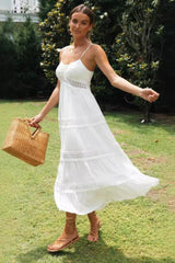 Ruffled Strap A-Line Flared Boho Dress