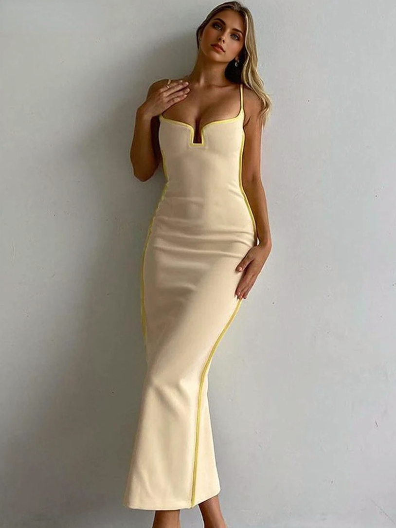 JuliaFashion - 2024 Spaghetti Strap Elegant Sleeveless Slit Party Dresses