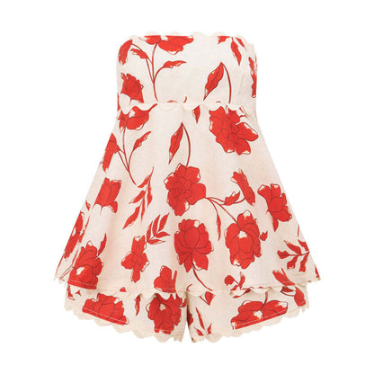 Floret Tube Co-Ord - Red