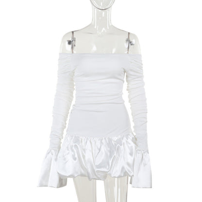 Frostene Off Shoulder Mini Dress-White