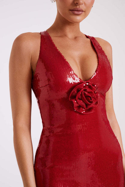 Hexed Bodycon Dress - Red