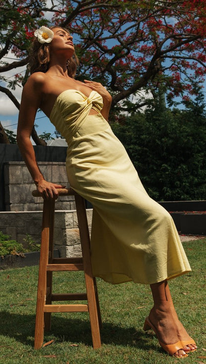 Calico Dress - Yellow