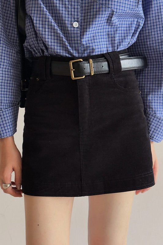 Retro Corduroy A-Line Christmas Skirt