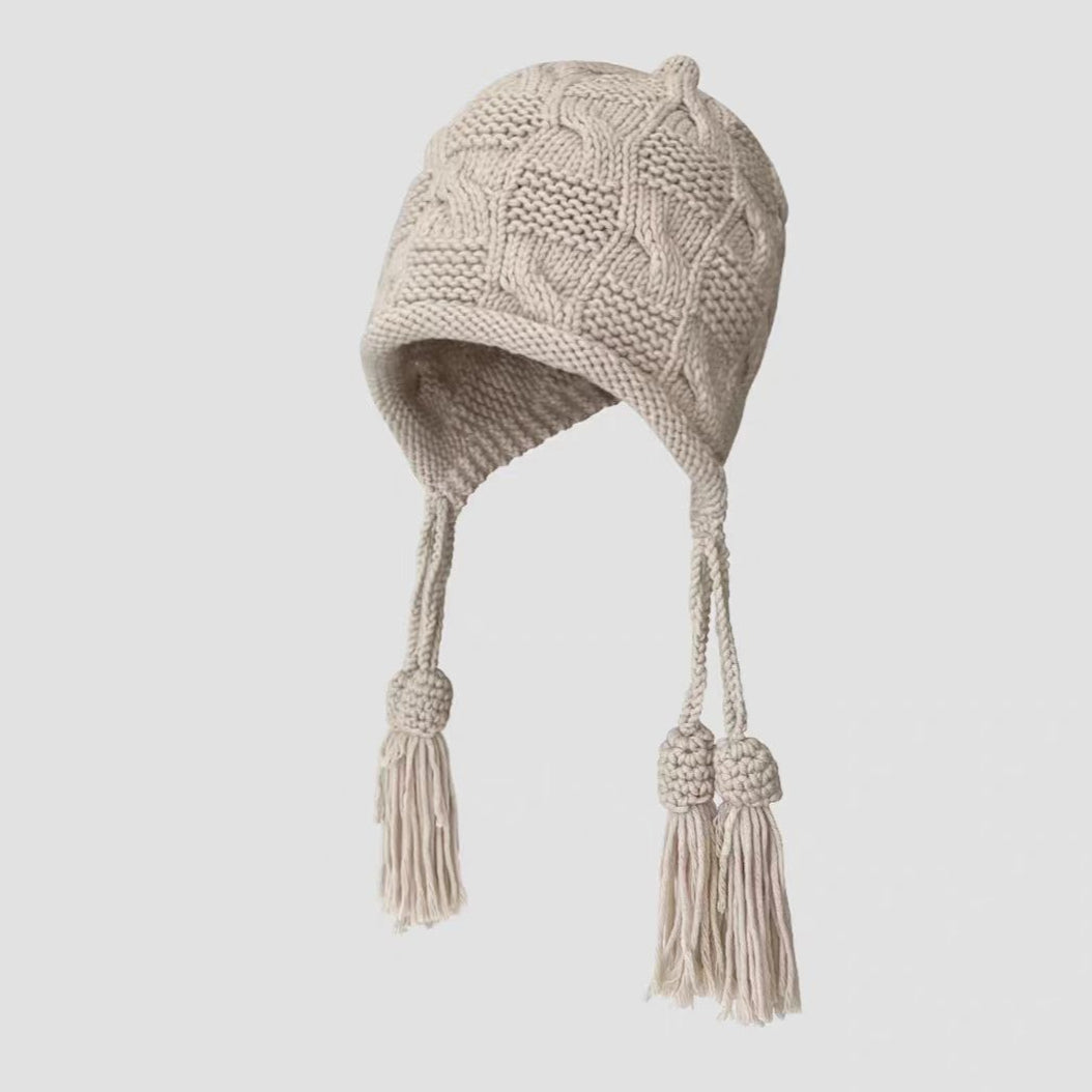 Faux Fur Pom Pom Knit Christmas Hat