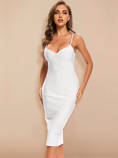 JuliaFashion - 2024 Sexy Bandage Spaghetti Strap Bodycon Dress