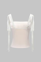 Satin Ruched Tie-Up Slip Cami Top