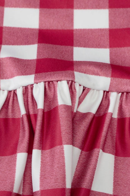 Red Plaid Halter Slip Dress