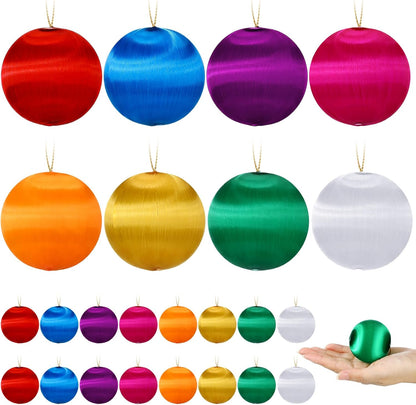 Christmas Satin Balls - Red (24 Pcs)