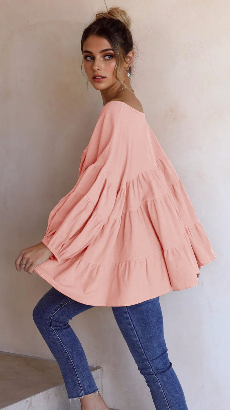 Julia Fashion - Paris Pincess Pink Loose Shirt