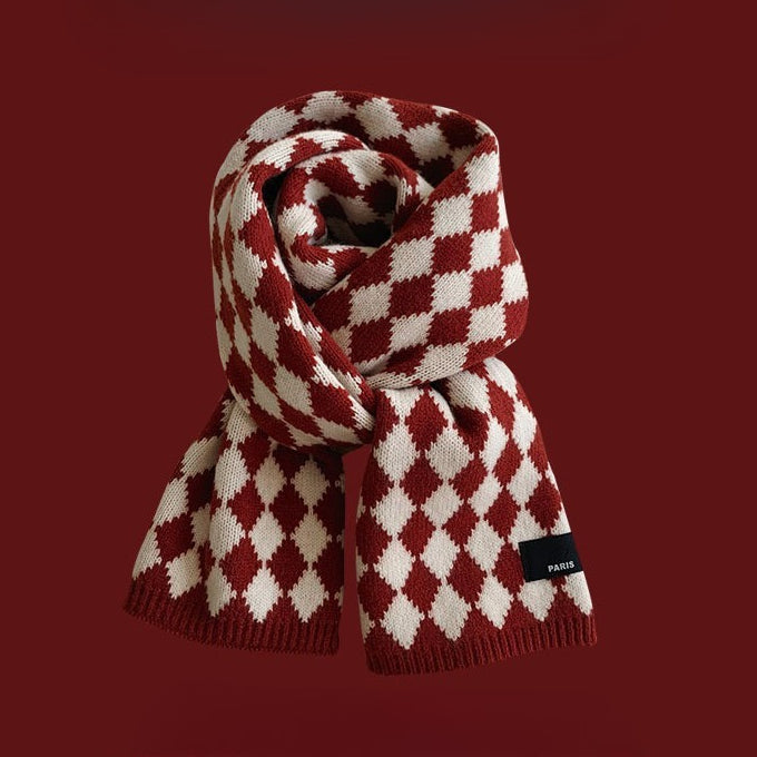 Red Chunky Knit Christmas Scarf