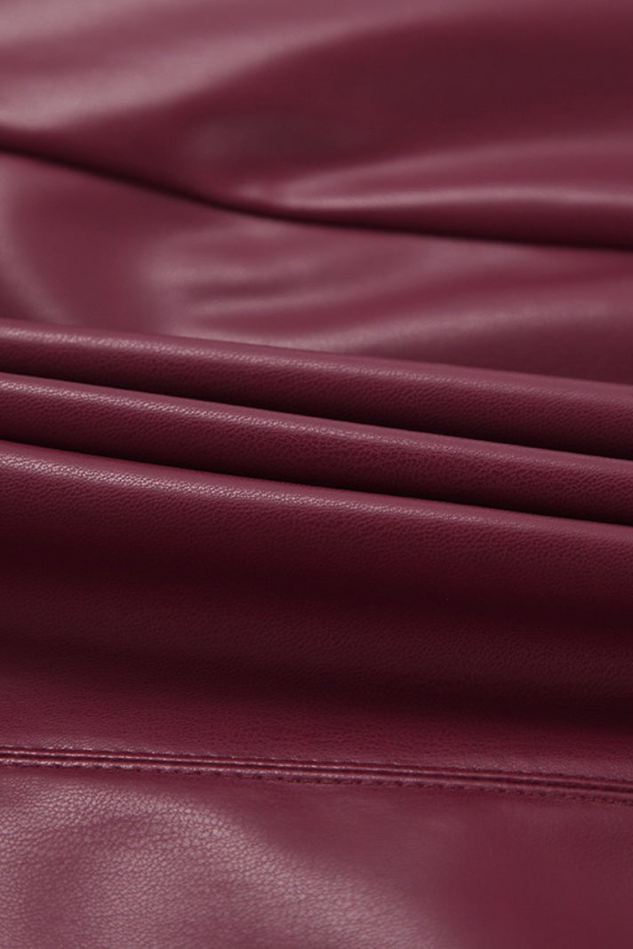 Red Matte Leather Christmas Skirt