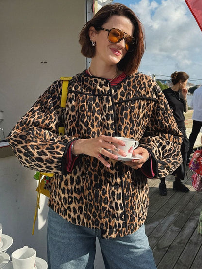 Winter Fashion Chic Stylish Leopard Print Jacket