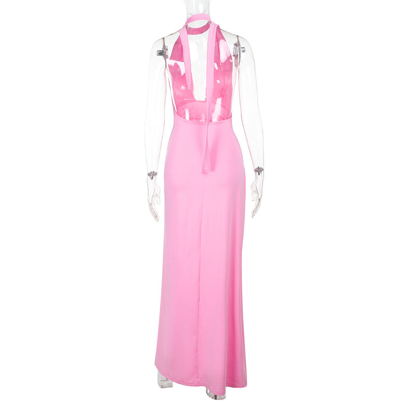 Rosier Slit Dress-Pink