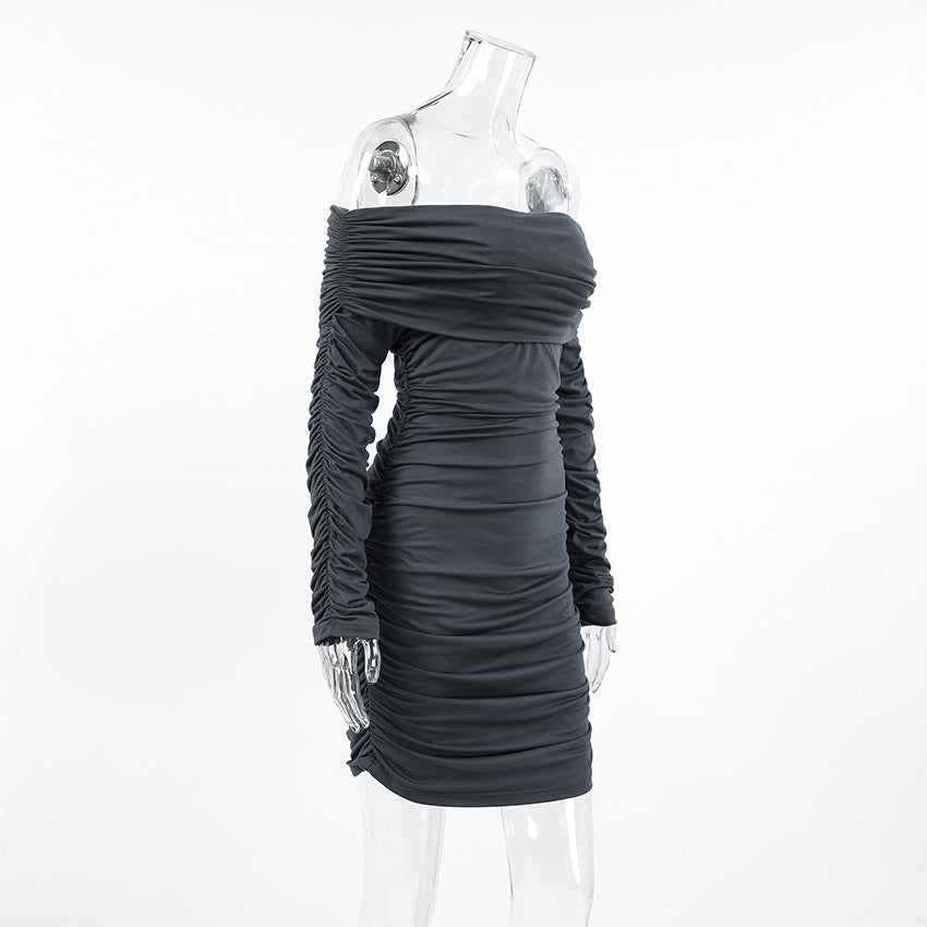 Glamor Off-Shoulder Dress - Grey