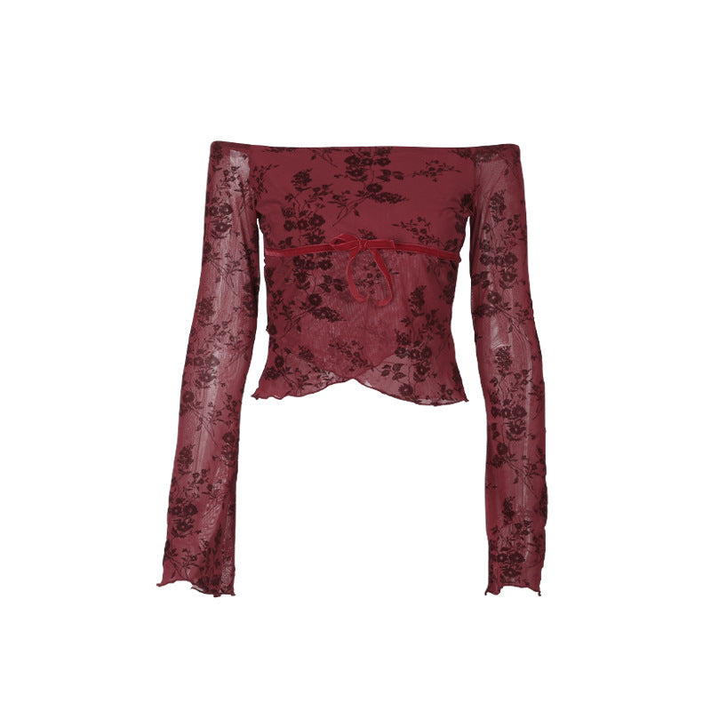 Rush Off-Shoulder Top-Maroon