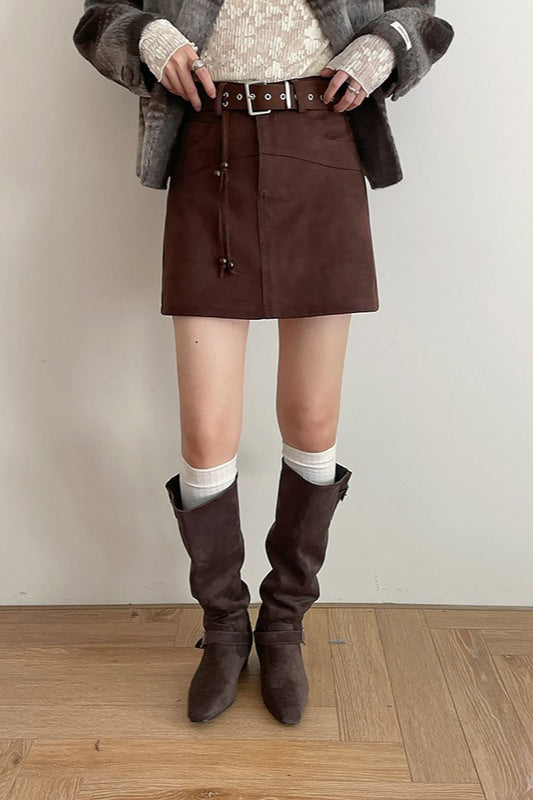A-Line Mini Tassel Waist Christmas Skirt