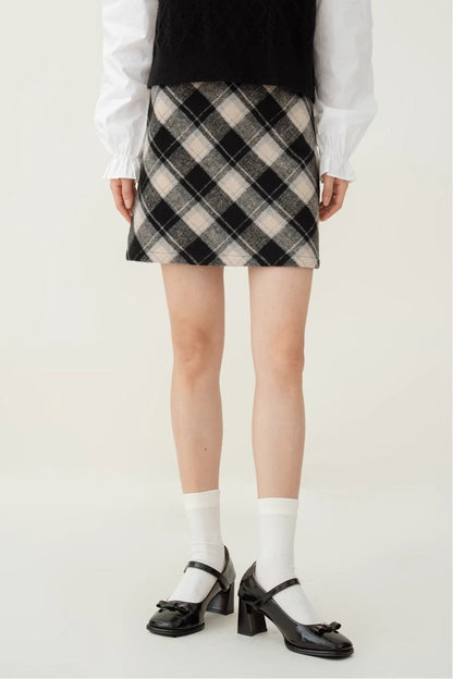 High Waist Tartan Mini Christmas Skirt