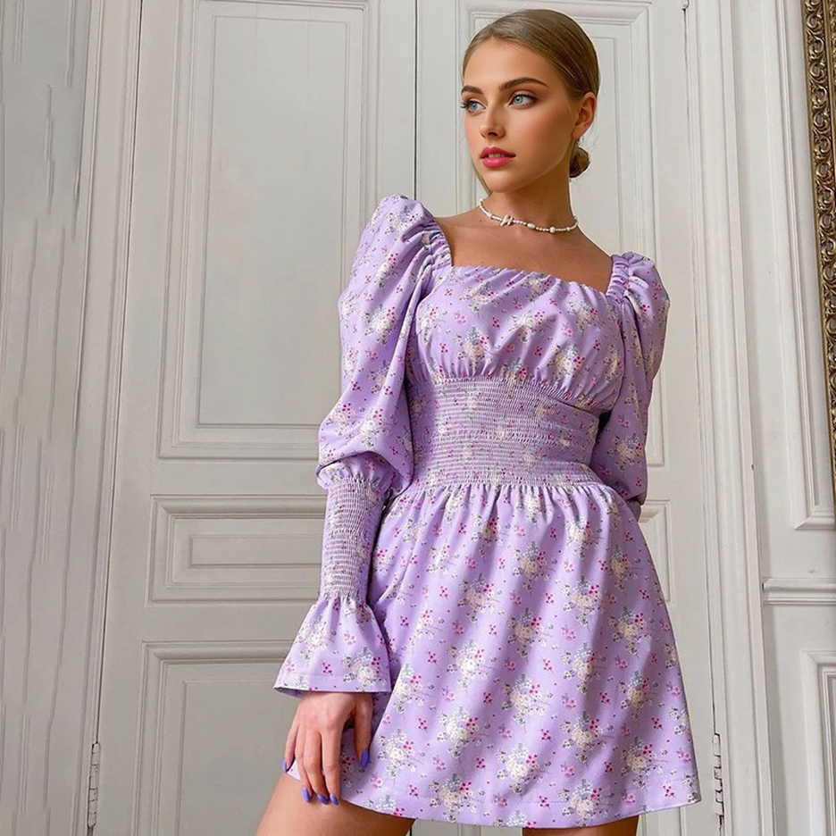 Julia Fashion - Vintage Court Style Floral Dress