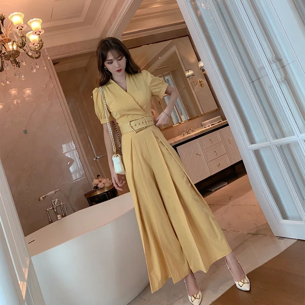 JuliaFashion - Summer Sheer Elegant Lantern Sleeve Jumpsuits