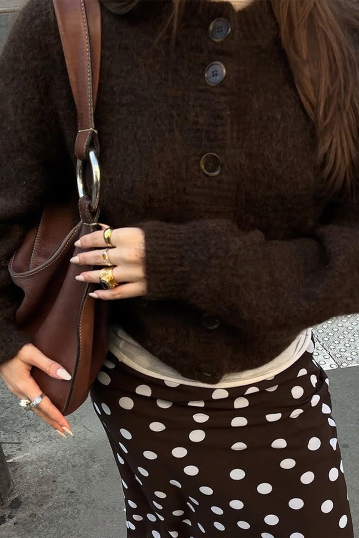 Minimalist Button Long Sleeve Christmas Cardigan