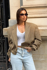 Vintage Plaid Cropped Coat