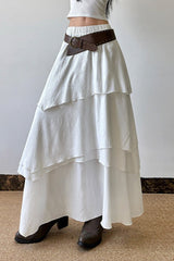 Asymmetrical A-Line Maxi Skirt