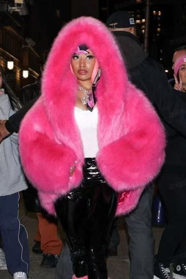 Eco Fur Fox Trim Hooded Thick Warm Chic Christmas Outerwear