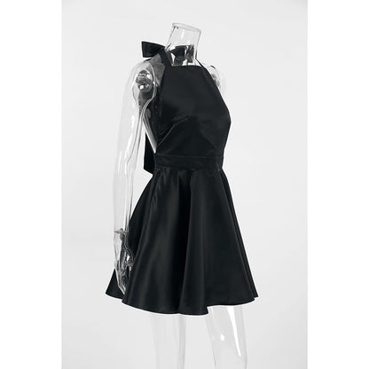 Bow-Gate Mini Dress - Black