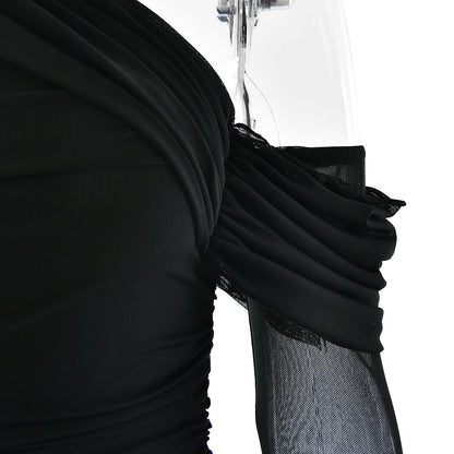 Soprano One-Shoulder Dress - Black
