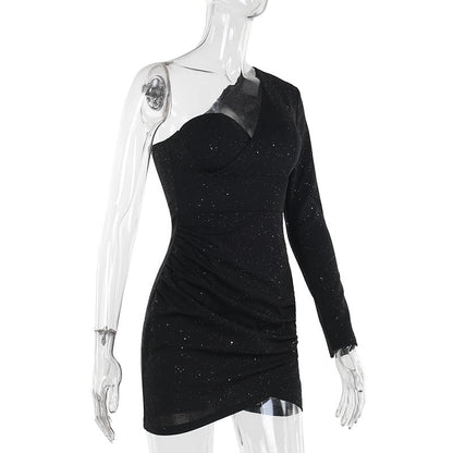 Graceful edge Dress-Black