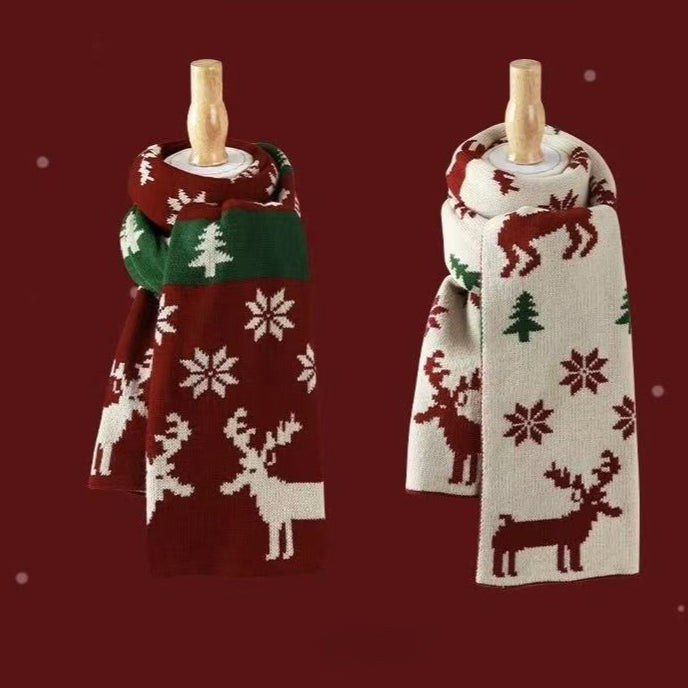 Reindeer Knit Christmas Scarf