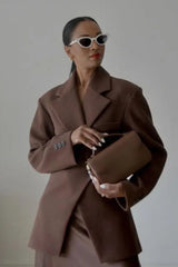 Two-Button Tailored Notch Lapel Blazer