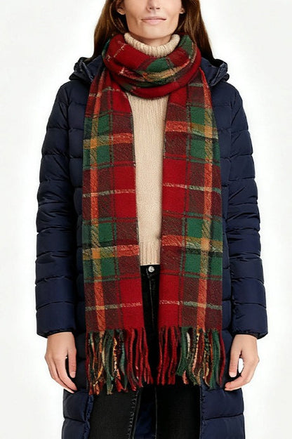Checkered Warm Christmas Scarf