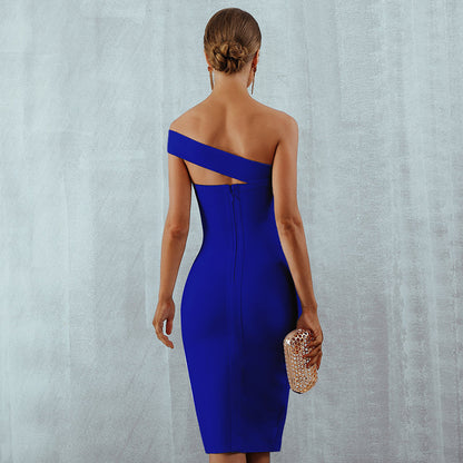 Bandage Dress Dress off-the-Shoulder Split Tube Top Dress Bandage Dress