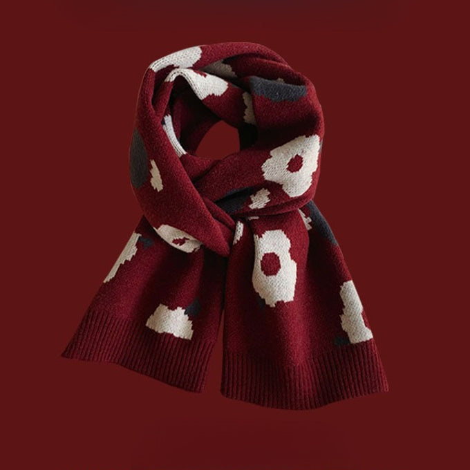 Red Chunky Knit Christmas Scarf