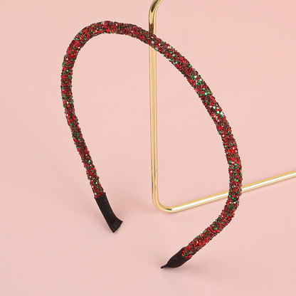 Christmas Rhinestone Glitter Red Green Party Hair Accessory