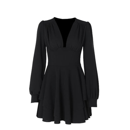 Bloom Skater Dress-Black